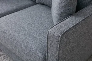 Hanah Home Rohová sedací souprava Eva 210 cm s taburetem šedá levá