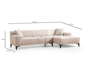 Hanah Home Rohová sedací souprava Petra 250 cm bílá pravá