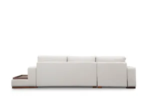 Hanah Home Rohová sedací souprava Loop 312 cm s odkládacím stolkem béžová levá
