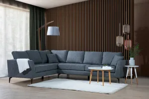 Hanah Home Rohová sedací souprava Tempo 300 cm tmavě šedá levá
