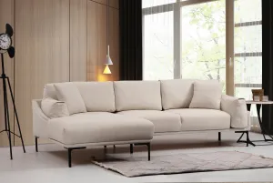 Hanah Home Rohová sedací souprava Leo 255 cm krémová levá