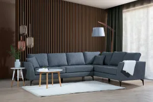Hanah Home Rohová sedací souprava Tempo 300 cm tmavě šedá pravá