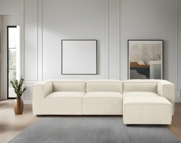 Hanah Home Rohová sedací souprava Fora 296 cm ecru pravá