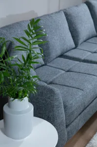 Hanah Home Rohová sedací souprava Tempo 300 cm tmavě šedá pravá