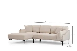 Hanah Home Rohová sedací souprava Leo 255 cm krémová levá