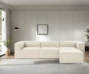 Hanah Home Rohová sedací souprava Fora 296 cm ecru pravá