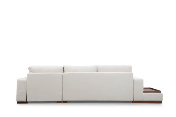Hanah Home Rohová sedací souprava Loop 312 cm s odkládacím stolkem béžová pravá