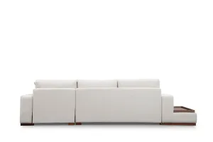 Hanah Home Rohová sedací souprava Loop 312 cm s odkládacím stolkem béžová pravá