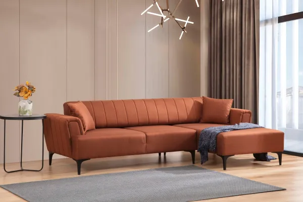 Hanah Home Rohová sedací souprava Hamlet 270 cm cihlová pravá