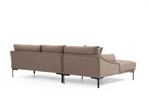 Hanah Home Rohová sedací souprava Leo 255 cm mocha levá