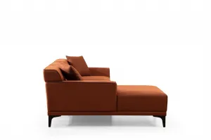 Hanah Home Rohová sedací souprava Petra 250 cm oranžová levá