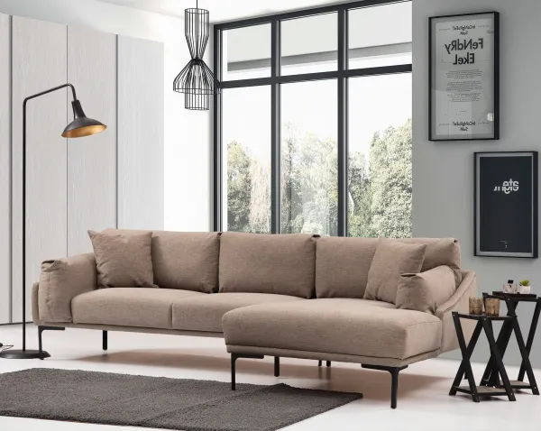 Hanah Home Rohová sedací souprava Leo 255 cm mocha pravá