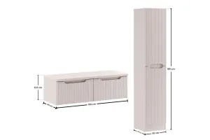 Comad Kúpeľňová zostava Nova Cashmere I so skrinkami a doskou 100 cm kašmírová