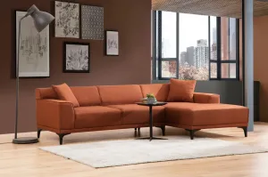 Hanah Home Rohová sedací souprava Petra 250 cm oranžová pravá