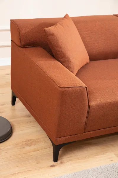 Hanah Home Rohová sedací souprava Petra 250 cm oranžová pravá