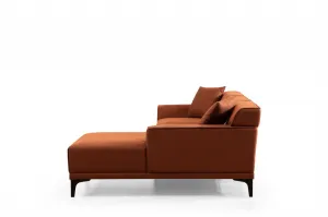 Hanah Home Rohová sedací souprava Petra 250 cm oranžová pravá