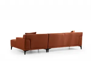 Hanah Home Rohová sedací souprava Petra 250 cm oranžová pravá