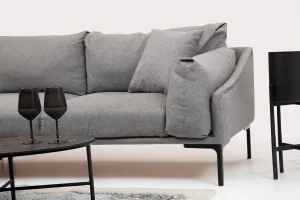 Hanah Home Rohová sedací souprava Leo 255 cm šedá levá
