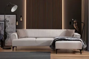 Hanah Home Rohová sedací souprava Hamlet 270 cm ecru pravá
