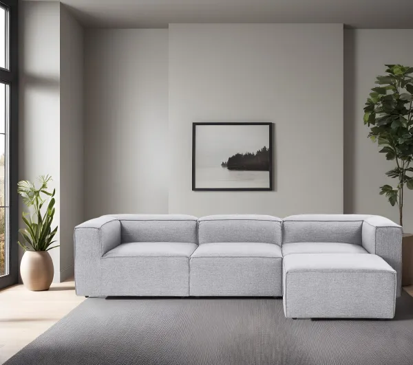Hanah Home Rohová sedací souprava Fora 296 cm šedá pravá