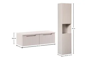 Comad Kúpeľňová zostava Nova Cashmere II so skrinkami a doskou 100 cm kašmírová