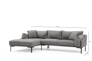 Hanah Home Rohová sedací souprava Leo 255 cm šedá levá