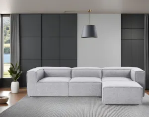 Hanah Home Rohová sedací souprava Fora 296 cm šedá pravá
