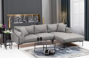 Hanah Home Rohová sedací souprava Leo 255 cm šedá pravá