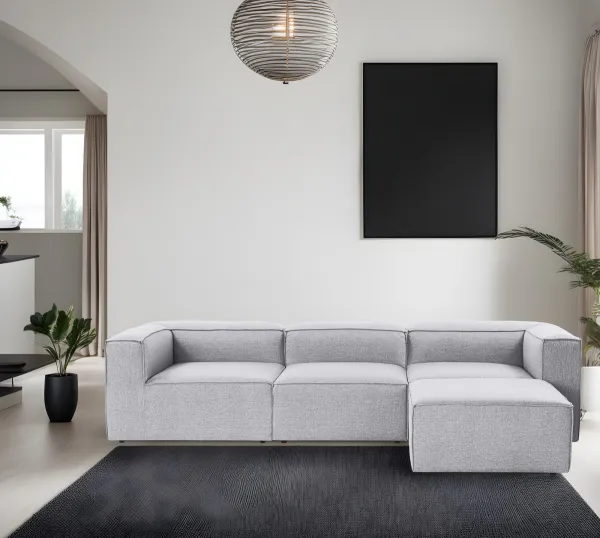 Hanah Home Rohová sedací souprava Fora 296 cm šedá pravá