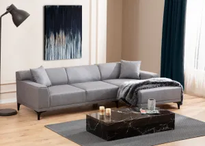 Hanah Home Rohová sedací souprava Petra 250 cm světle šedá pravá