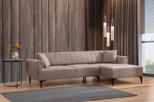 Hanah Home Rohová sedací souprava Hamlet 270 cm světle hnědá pravá