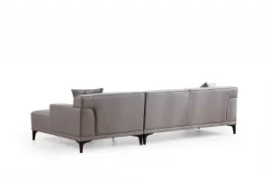 Hanah Home Rohová sedací souprava Petra 250 cm světle šedá pravá