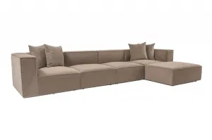 Hanah Home Rohová sedacia súprava Sora 430 cm cappucino pravá