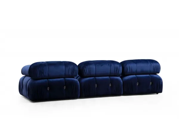 Hanah Home Modul pohovky Bubble samet modrý levý
