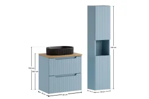 Comad Kúpeľňová zostava Nova Denim Beyond s doskou a umývadlom 60 cm modrá/dub coast evoke