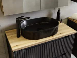 Comad Kúpeľňová zostava Nova Denim Beyond s doskou a umývadlom 60 cm modrá/dub coast evoke