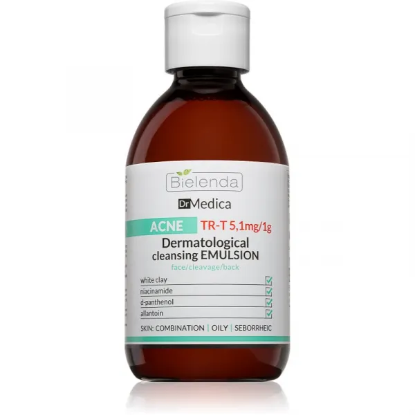 Bielenda Dr Medica Acne dermatologická čistiaca emulzia pre mastnú pleť so sklonom k akné 250 ml