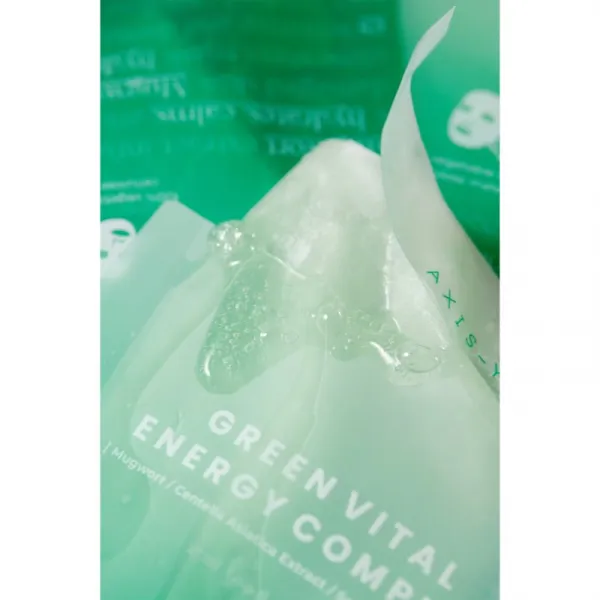 AXIS-Y Mugwort Green Vital Energy Complex Sheet Mask plátenná maska s hydratačným a upokojujúcim účinkom 27 ml