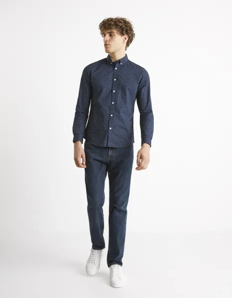 Modré pánske straight fit rifle Celio C15 Coblue15