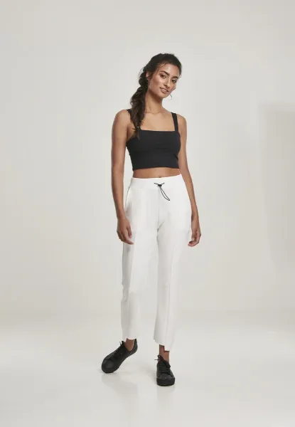 Women's soft interlock trousers in white
