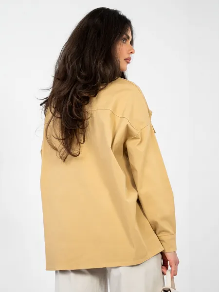Jednofarebná košeľa camel