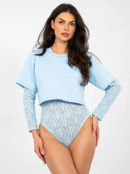 Svetlomodré čipkované body