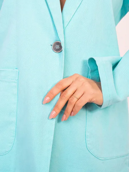 Tyrkysové sako Blazer-IT-MA-FL7703.49