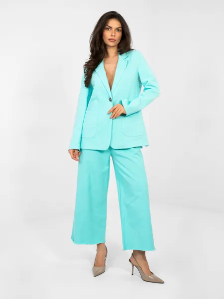 Tyrkysové sako Blazer-IT-MA-FL7703.49