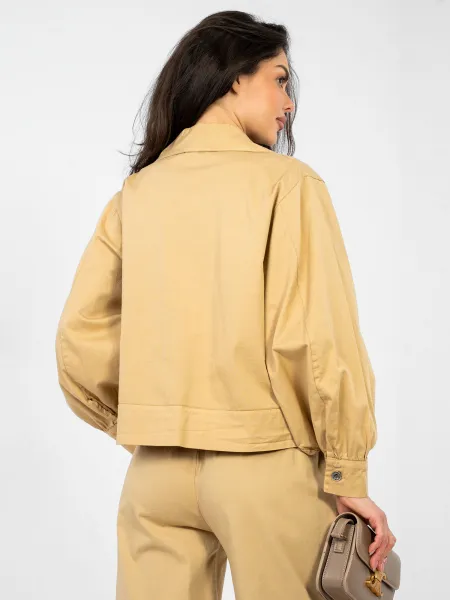 Dámska rifľová bunda camel