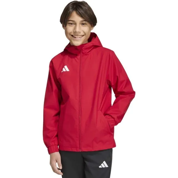 adidas ENTRADA 26 WEATHER JACKET Y Detská bunda, červená, veľkosť