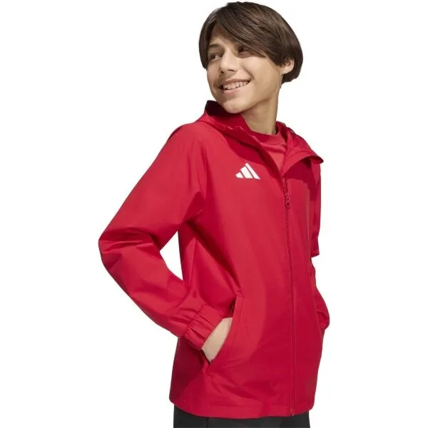 adidas ENTRADA 26 WEATHER JACKET Y Detská bunda, červená, veľkosť
