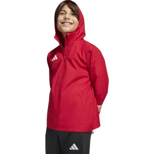 adidas ENTRADA 26 WEATHER JACKET Y Detská bunda, červená, veľkosť