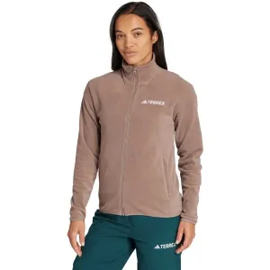 adidas MULTI TERREX ESSENTIALS FULL ZIP FLEECE W Dámska flísová bunda, hnedá, veľkosť