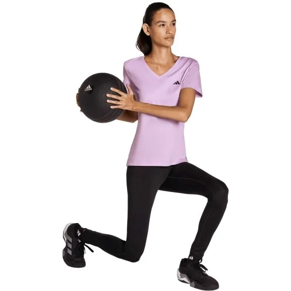 adidas WORKOUT MIN V NECK TEE Dámske tričko, fialová, veľkosť